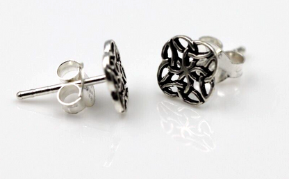 Genuine Sterling Silver 925 Small Celtic Stud Earrings