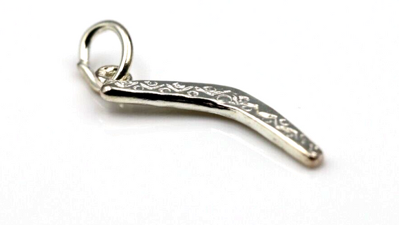 Sterling silver small lightweight Boomerang Charm Pendant + jump ring