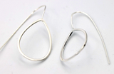 Genuine Sterling Silver Open Teardrop Earrings Fixed Earwires