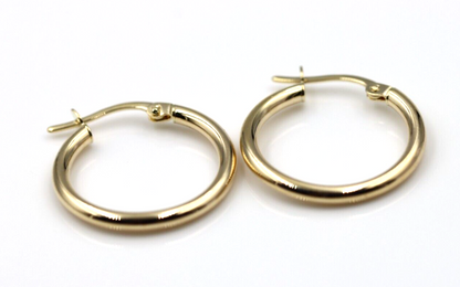 Genuine 9ct Yellow Gold 18mm Wide Hollow Hoop Round Earrings