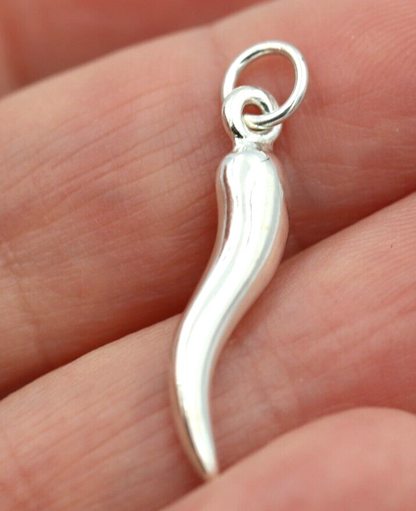 Genuine Sterling Silver 925 Lucky Horn Of Plenty Pendant / Charm