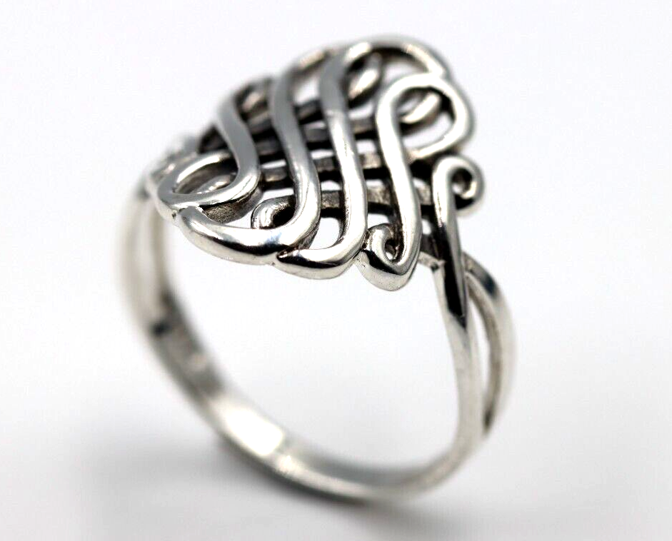 Size P Genuine Sterling Silver Solid Celtic Knot Ring