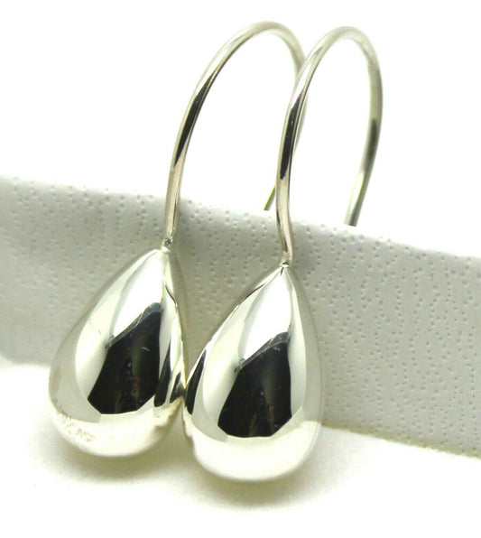 Genuine 925 Sterling Silver Teardrop Tear Drop Hook Earrings