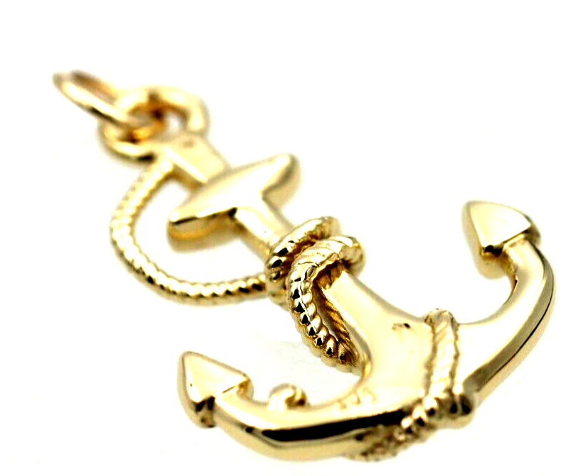 Genuine, Heavy 9ct 9kt Yellow, Rose or White Gold Large Solid Anchor Boat Pendant / Charm