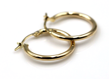 Genuine 9ct Yellow Gold 18mm Wide Hollow Hoop Round Earrings