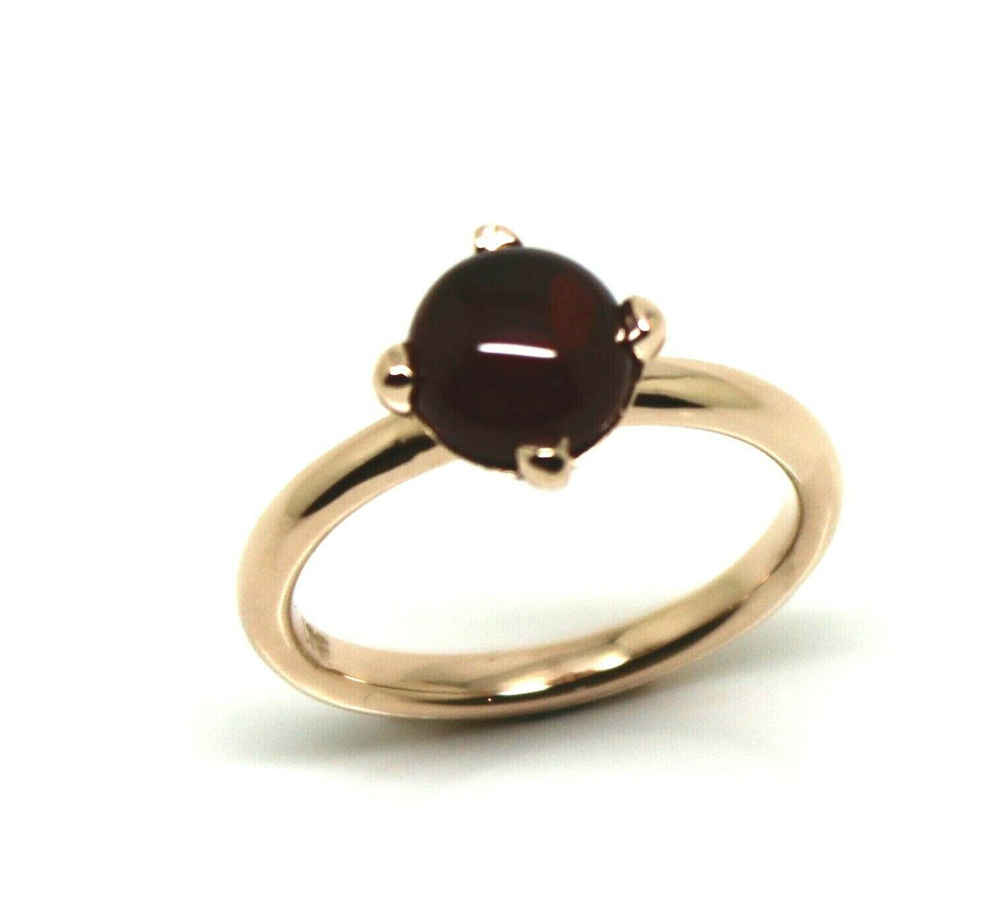 Size L 1/2 Genuine 9ct 9k Yellow, Rose or White Gold Cabochon Garnet Stacker Ring