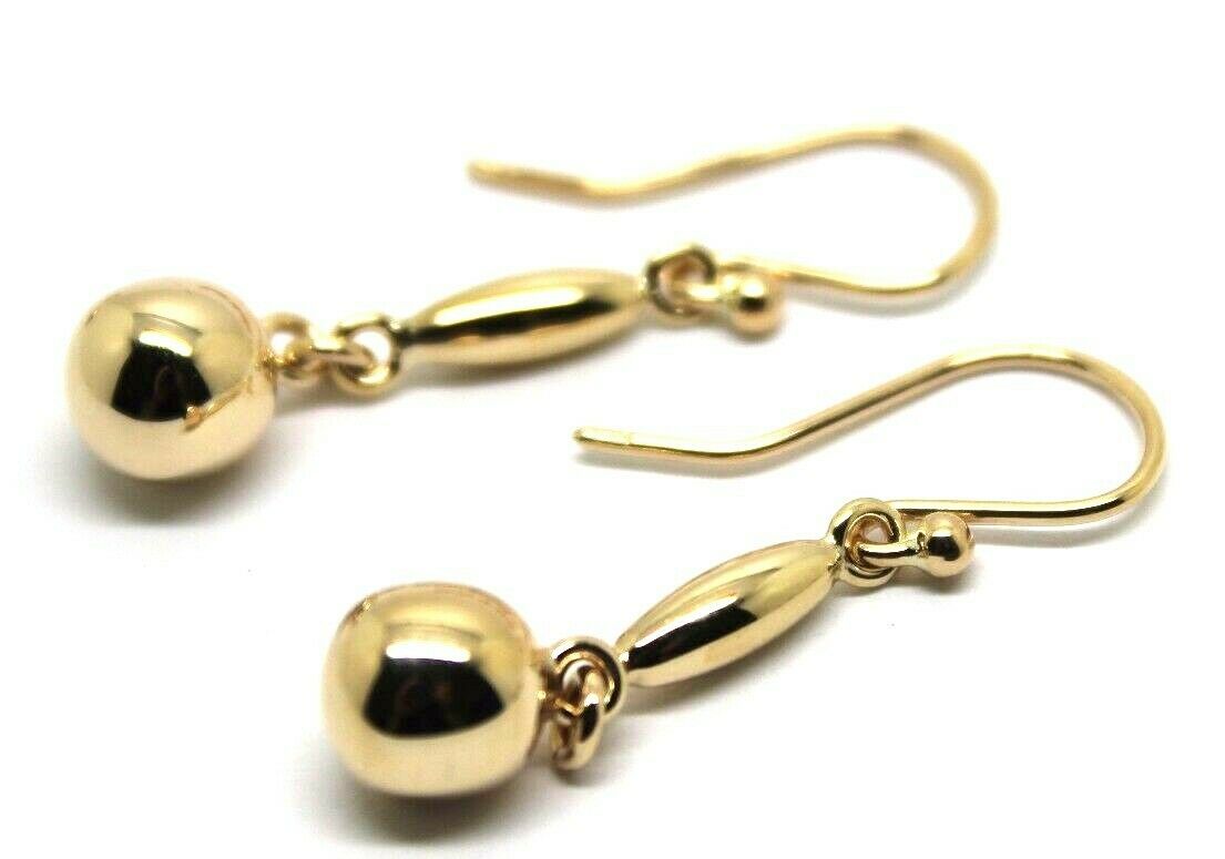 Kaedesigns, 9ct 9kt Yellow Or White Or Rose Gold 8mm Ball Long Drop Earrings