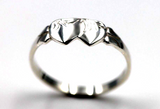 Size R - Kaedesigns, Solid New Sterling Silver Double Heart Signet Ring