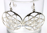 Sterling Silver 925 Ball Earrings Open Flower Circle Earrings Hooks - *Free post