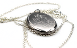 Sterling Silver Oval St Christopher Pendant Locket 2 photos + Necklace Free Post
