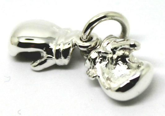 Small 925 Sterling Silver Boxing Gloves One Pair Pendant or Charm 12mm x 6mm