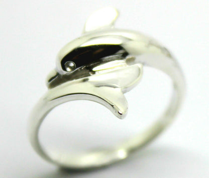 Genuine New 9ct Yellow or Rose or White Gold or Sterling Silver Dolphin Ring