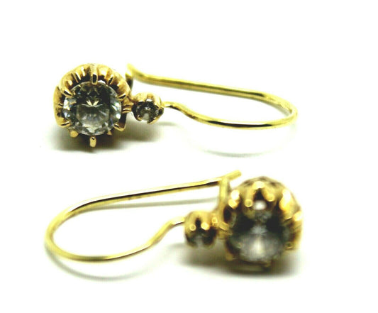 New 14ct 585 Full Solid Yellow Gold Cubic Zirconia Stone Earrings *Free Express Post In Oz