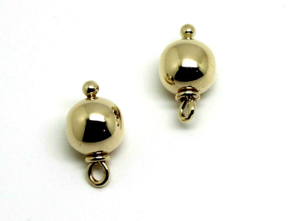 Genuine New 9k 9ct Yellow, Rose or White Gold 6mm Ball Plain Balls For Charm Earrings