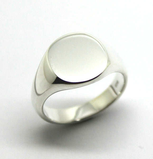 Kaedesigns, New Genuine Sterling Silver Full Solid Oval 13mm x 11mm Heavy Signet Ring in your size