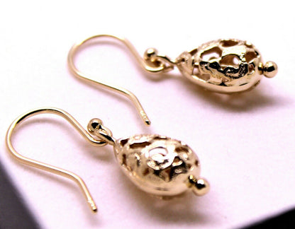 Kaedesigns 9ct 9k Yellow Or White Or Rose Gold 375 Teardrop Filigree Earrings