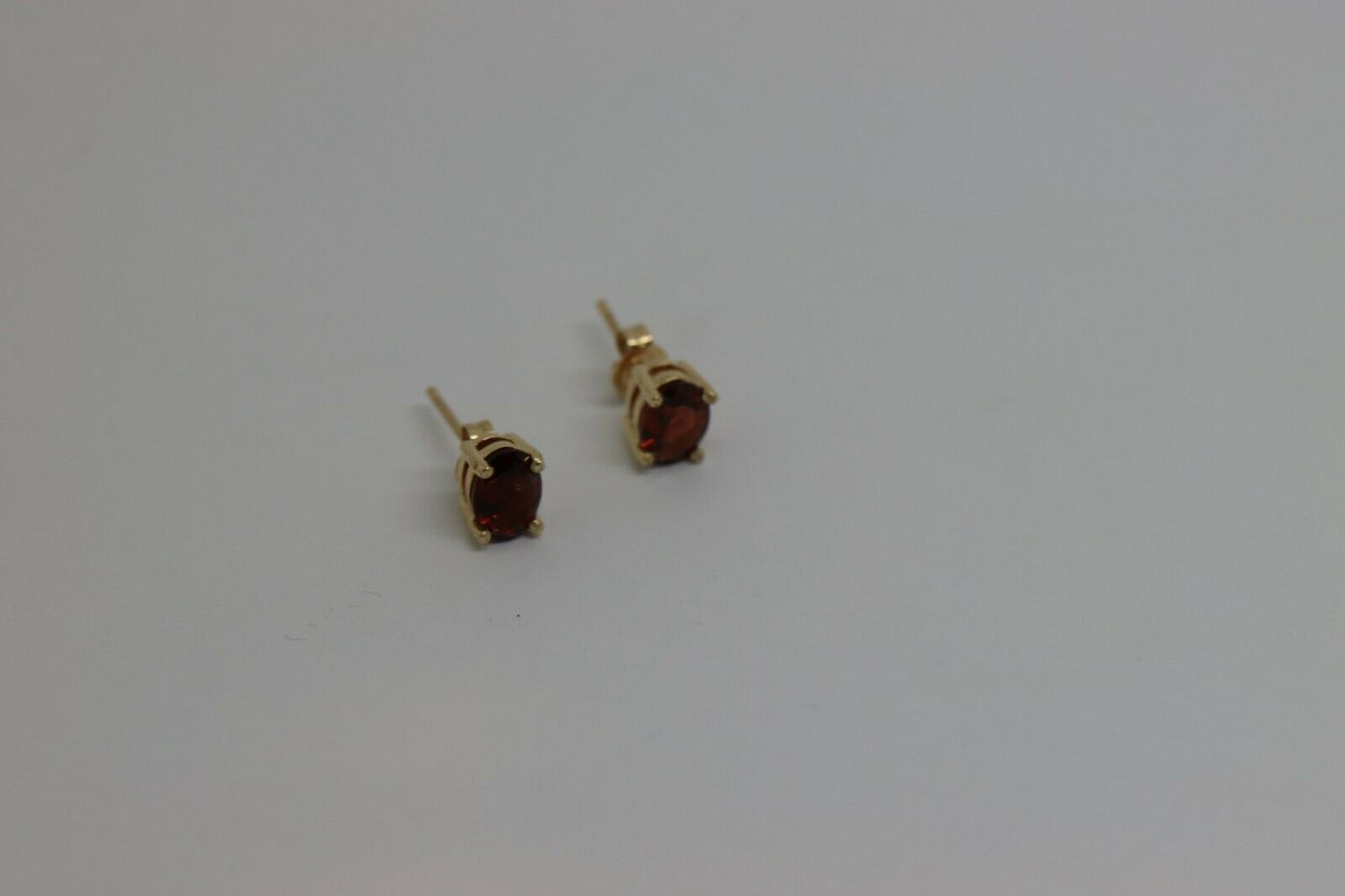 Genuine 9ct 9k Yellow or White Gold Genuine Natural Oval Garnet Stud Earrings