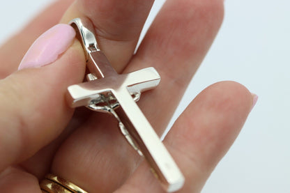 Genuine Large Heavy Sterling Silver 925 Crucifix Cross Pendant