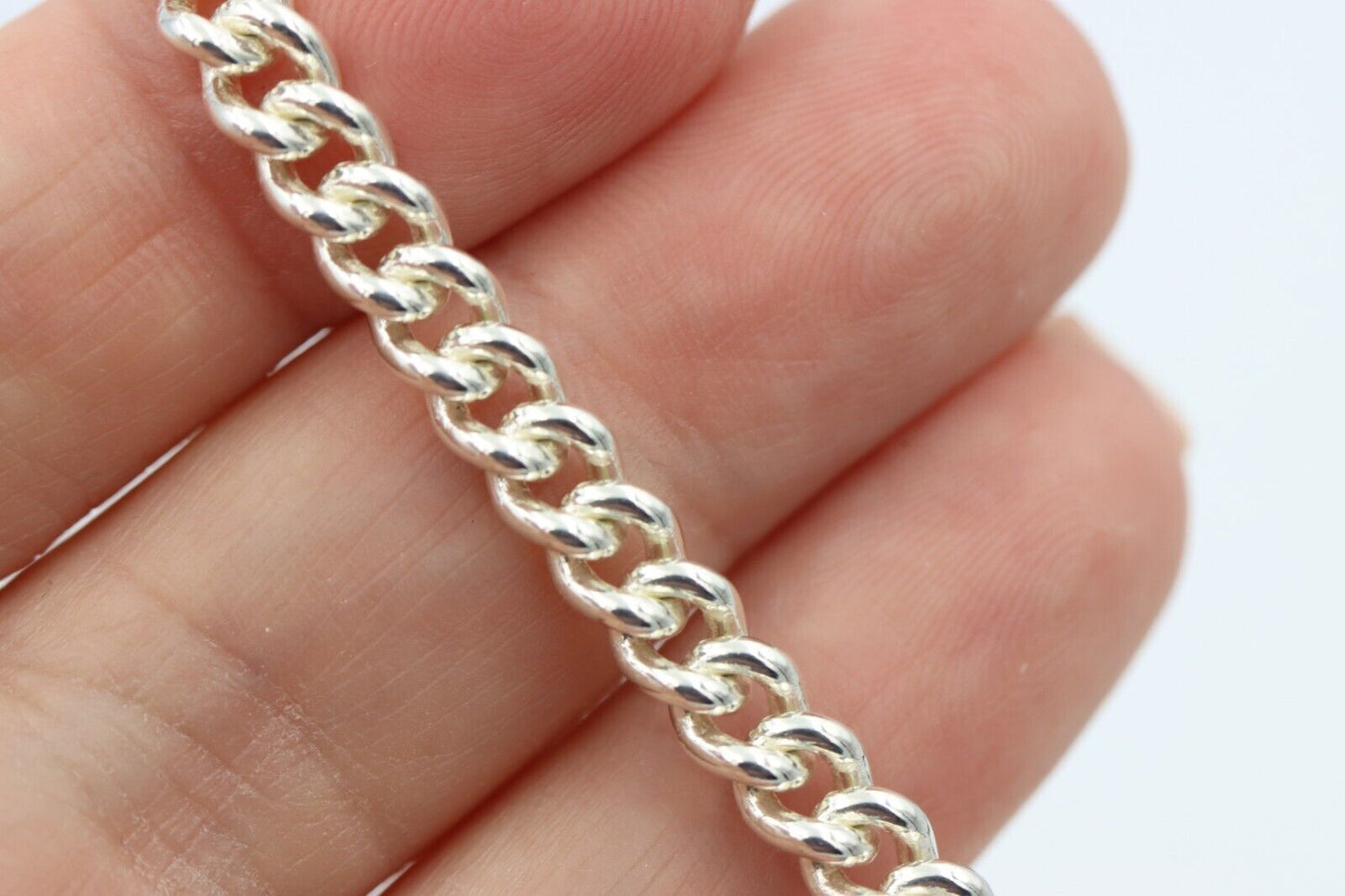 Sterling Silver Heavy Kerb Curb Chain Chain Necklace 55cm or 60cm