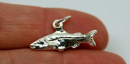 Genuine Sterling Silver Solid Barramundi Fish Pendant Charm