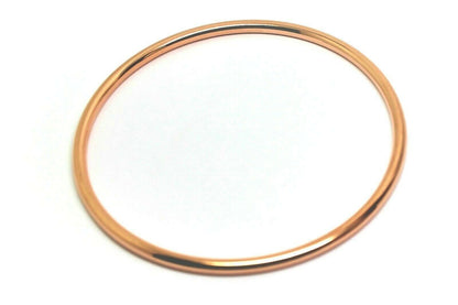 Genuine 18ct 18kt FULL SOLID Heavy Yellow, Rose or White gold 3mm wide GOLF bangle 63mm inside diameter