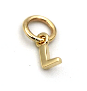 Genuine 9ct 9kt Genuine Very Small, Tiny Solid Yellow, Rose or White Gold Initial Pendant Charm L