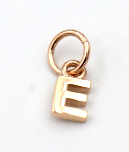 Genuine 9ct 9kt Genuine Tiny Very Small Yellow, Rose or White Gold Initial Pendant Charm E