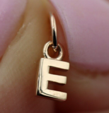 Genuine 9ct 9kt Genuine Tiny Very Small Yellow, Rose or White Gold Initial Pendant Charm E