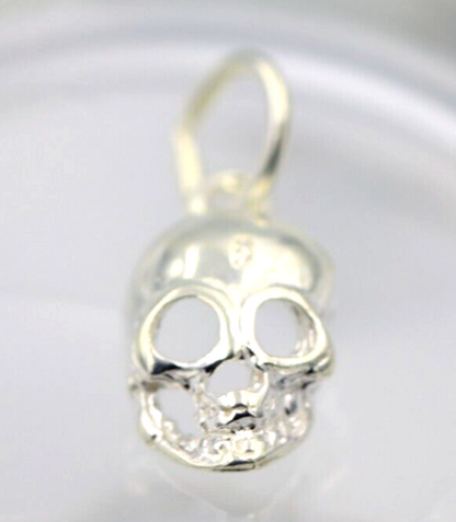 Genuine Sterling Silver 925 Skull Pendant / Charm