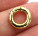 Genuine 14mm or 17mm 9ct Yellow Gold Round Spring Clasp Shortener Polished