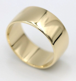Genuine New Size Q 1/2 Genuine 9K 9ct Yellow, Rose or White Gold Full Solid 10mm Wide Flat Edge Tube Band Ring