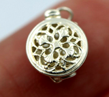 Genuine Sterling Silver Filigree Round Bead Stringing or Pearl Clasp -Free post