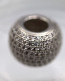 Genuine Cubic Zirconia 925 Sterling Silver Fancy Bead / Pendant *Free Post In Oz
