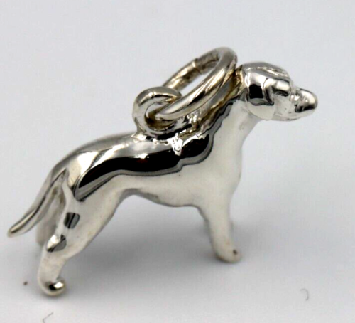 Genuine New Sterling Silver Solid Dog Pendant Or Charm