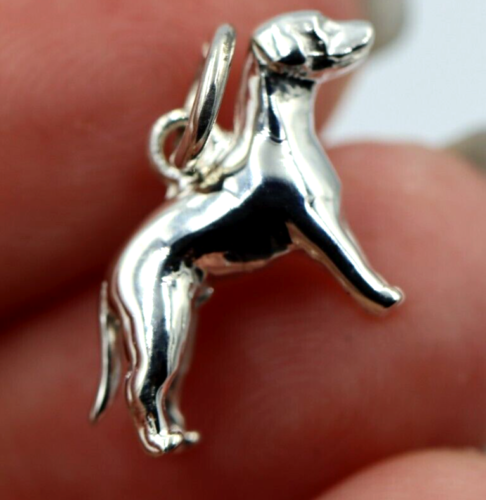 Genuine New Sterling Silver 925 Solid Dog Pendant Or Charm