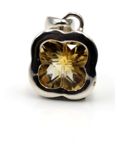 Kaedesigns New Sterling Silver 925 Clover Citrine Pendant / Charm