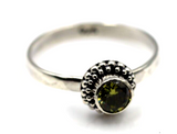Size M/6 August Birthstone Sterling Silver Green Peridot Ring -Free express post