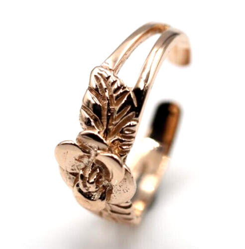 Kaedesigns Genuine Solid 9ct Yellow, Rose or White  or Sterling Silver Gold Flower Toe Ring