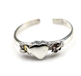 Kaedesigns New Genuine Sterling Silver Heart Flower Toe Ring *Free Post in oz