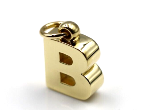 Kaedesigns New Genuine 9kt 9ct Genuine Solid Yellow, Rose or White Gold Initial Pendant B