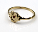Size S Ruby Set 9ct 9Kt Yellow Gold / 375, Childs Lucky Horseshoe Ring