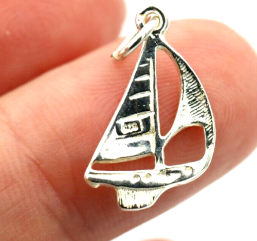 Genuine New Sterling Silver Solid Yacht Boat Pendant or Charm *Free Post In Oz