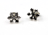 Genuine Sterling Silver 925 Small Christmas Snowflake Stud Earrings *Free Post In Oz