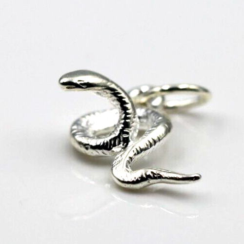 Genuine 925 Sterling Silver Snake Charm Or Pendant