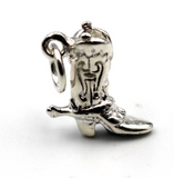Genuine Sterling Silver 925 Cowboy Boot Charm Pendant