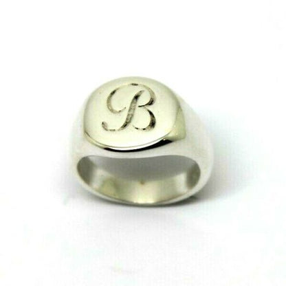 Size G Sterling Silver 925 Oval Signet Ring - Engraved B