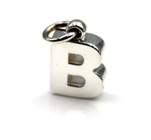 Genuine Solid Sterling Silver 925 Thick Block Initial Pendant - All Letter Available