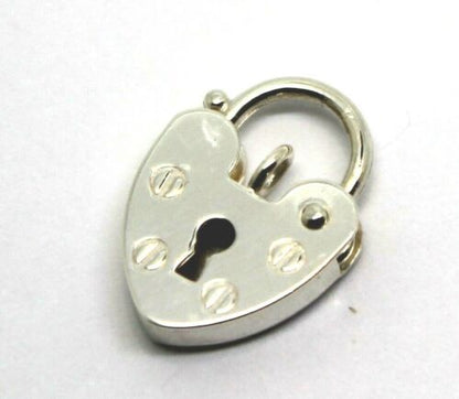 Genuine Small 11mm Sterling Silver 925 Screw Heart Pendant Padlock