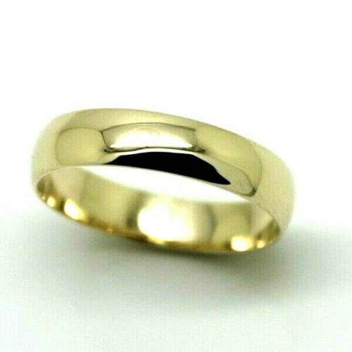 Solid 9ct Yellow, Rose or White Gold 4mm Wedding Band Ring Size S 1/2