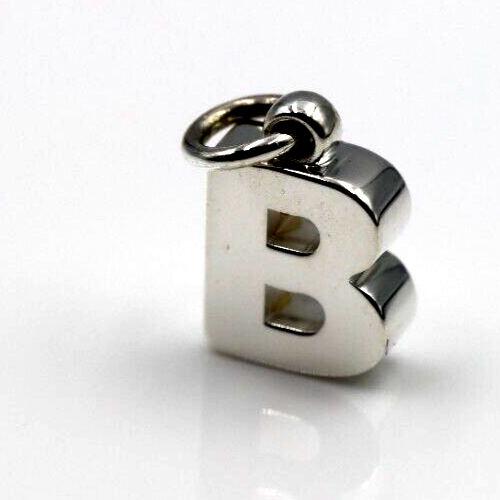 Genuine Solid Sterling Silver 925 Thick Block Initial Pendant - All Letter Available